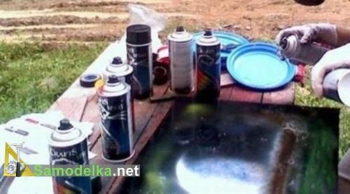 работаем с краской из баллончика на открытом воздухе