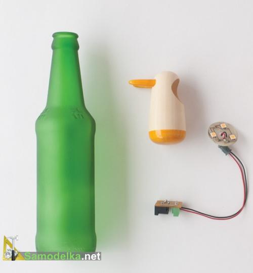 самодельная лампа из пустых бутылок