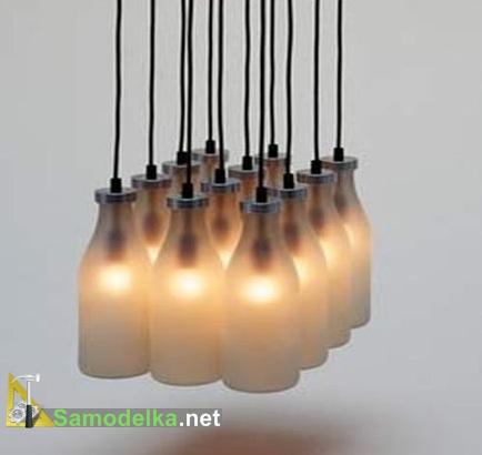 делаем лампу из пустых бутылок