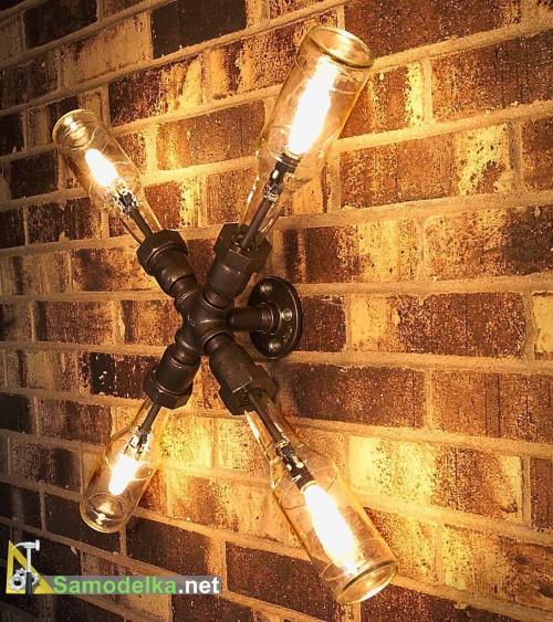 лампу из бутылок