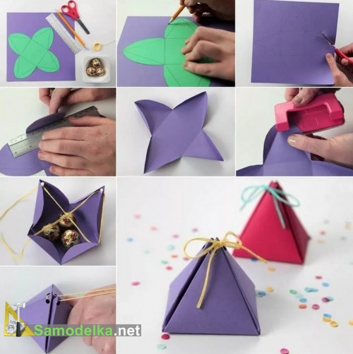 Подарочная коробка на 8 марта своими руками