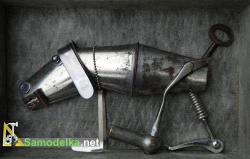 металлическая собака из металлолома металлическая собака из металлолома