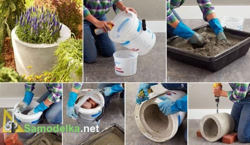 делаем самодельный горшок для цветов для дачи 