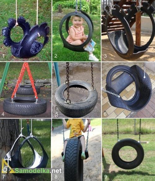 самодельные качели из покрышек