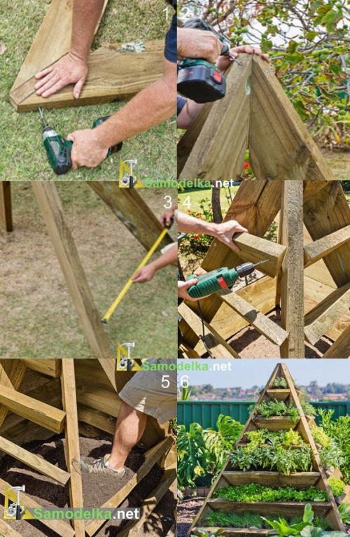 грядка пирамида для клубники