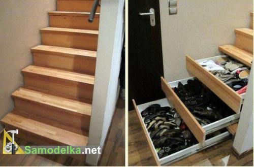 выдвижной шкаф под лестницей фото 2
