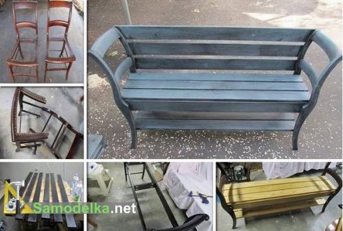 красивая скамейка своими руками второй вариант