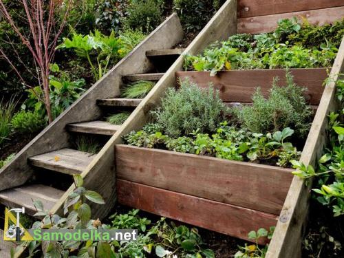 грядка на склоне из дерева грядка на склоне из дерева