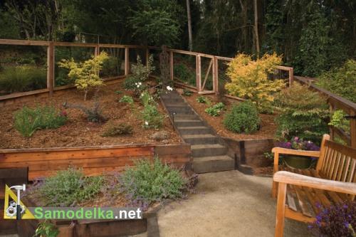 грядка на склоне из бруса грядка на склоне из бруса