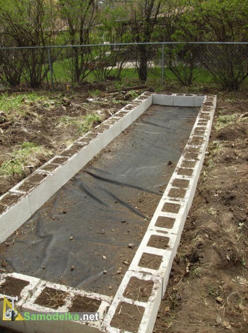 заполняем блоки землей заполняем блоки землей