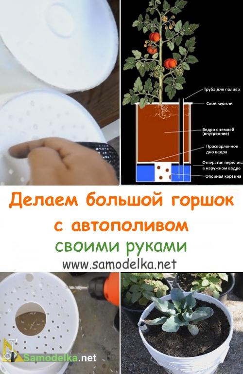 Большой горшок с автополивом своими руками