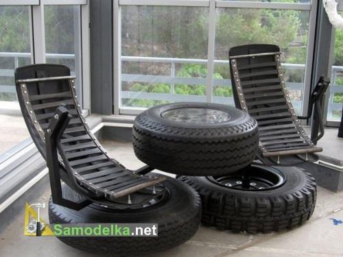 Самодельная из покрышек