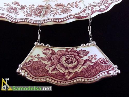 украшения из осколков фарфора