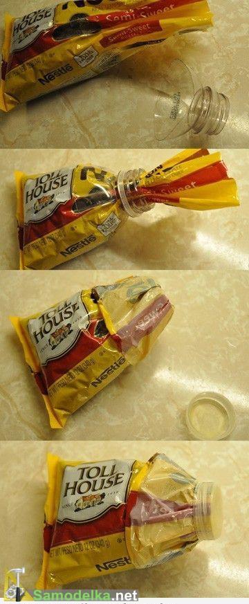 как приделать крышку к пакету