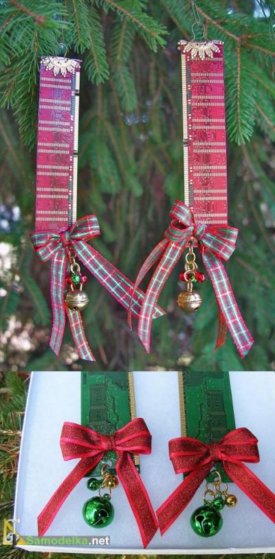 новогодние украшения из компьютерных плат