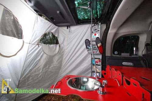 душ в раскладном кепинге