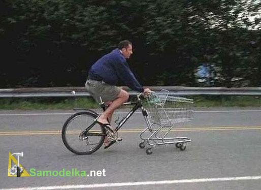 тележка вместо колеса велосипеда