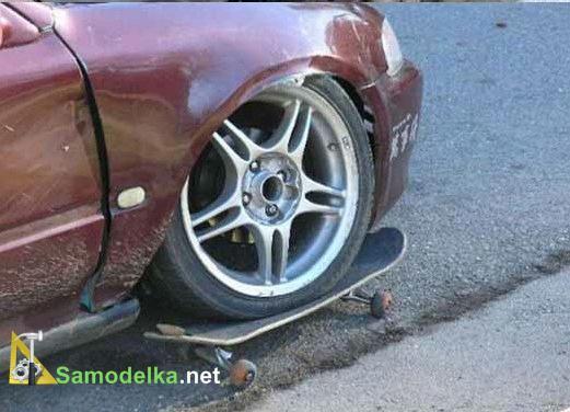 колесо заменили на скейт