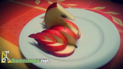 как из яблока сделать лебедя как из яблока сделать лебедя