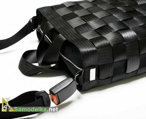 Самодельная сумка из ремней безопасности Самодельная сумка из ремней безопасности