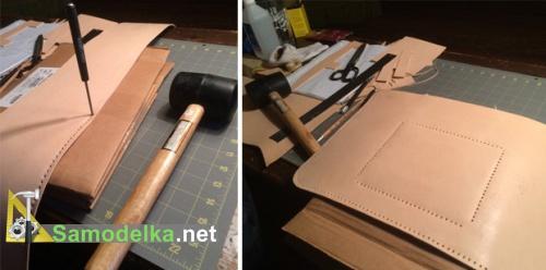 набиваем швы на коже для сумки набиваем швы на коже для сумки