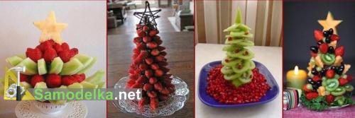 самодельные елки из клубники и фруктов