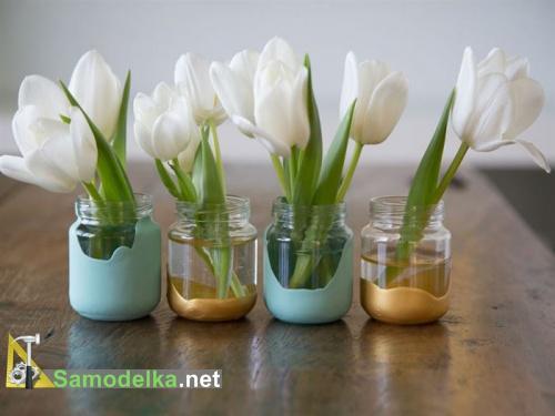 поделки из баночек из под детского питания - мини вазочки