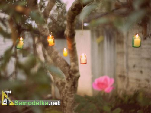 поделки из баночек из под детского питания - мини фонари для сада