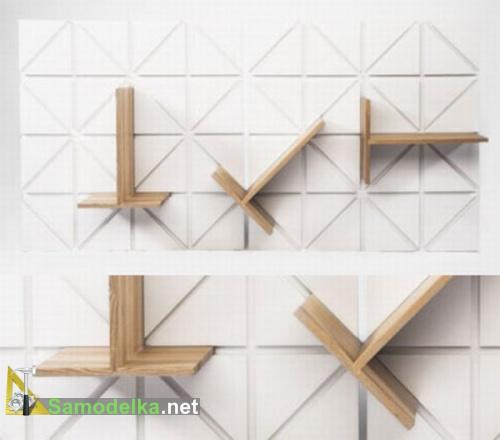 Необычные полки на стену фото полка с изменяющейся геометрией