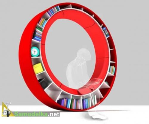 Необычные полки на стену фото кольцо с книгами