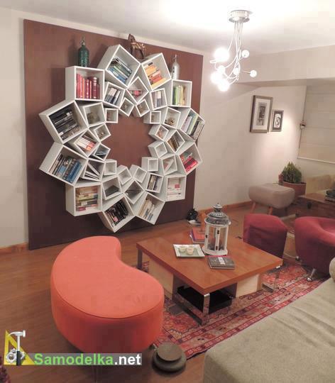 Необычные полки на стену форма цветка фото