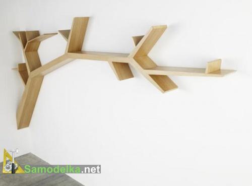 Необычные полка в форме ветви дерева