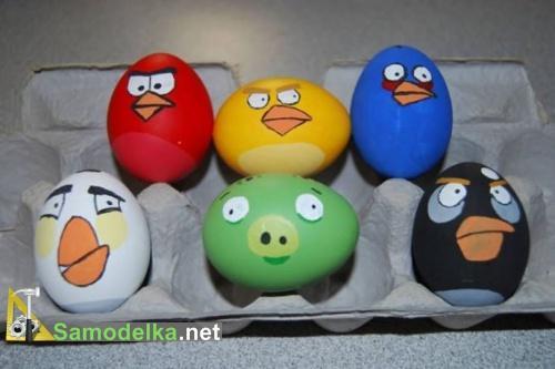 Angry Eggs как креативно раскрасить яйца под angry birds