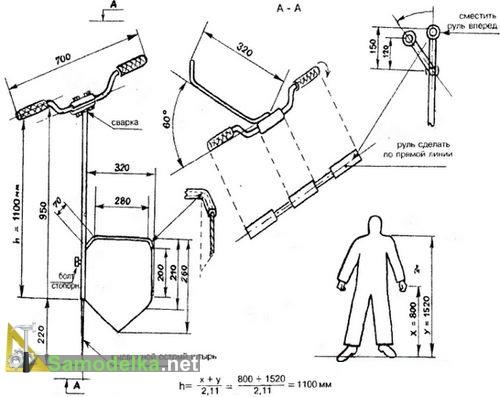 чертеж чудо-лопаты с ручкой от велосипеда