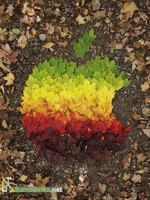 Логотип эпл из листьев