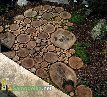 мостовая из деревянных спилов