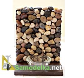 самодельное бра из двух досок и камней самодельное бра из двух досок и камней