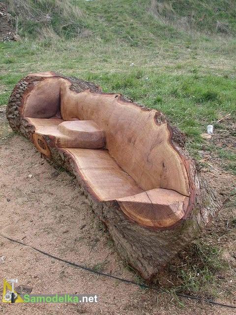скамейка из бревна своими руками