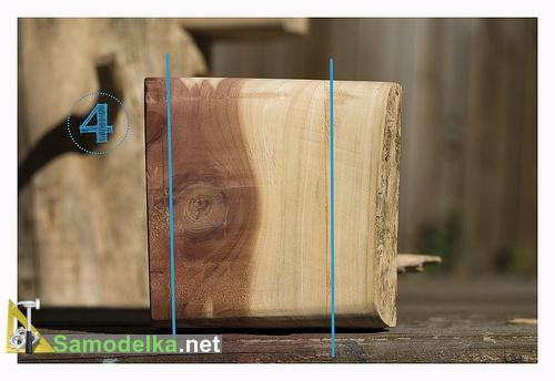 Как сделать шкаф из бревна спиливаем переднюю и заднюю стенки