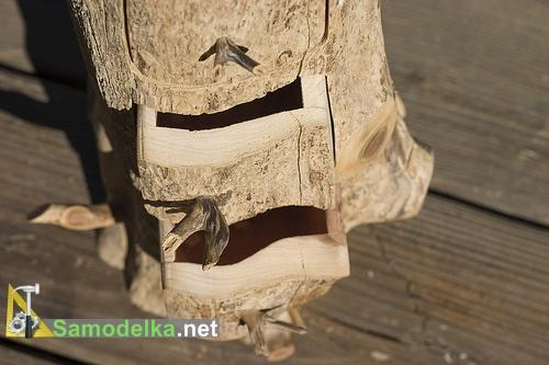 Как сделать шкаф из бревна - добавляем ручки