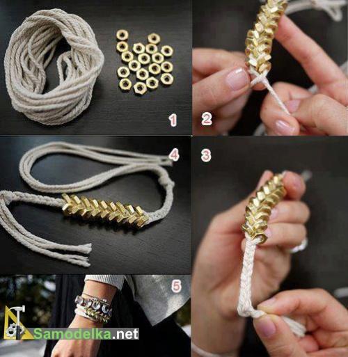 Самодельный браслет из 18 гаек.