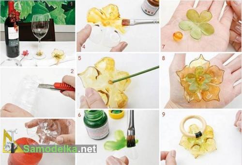 как сделать цветы из пластиковой бутылки