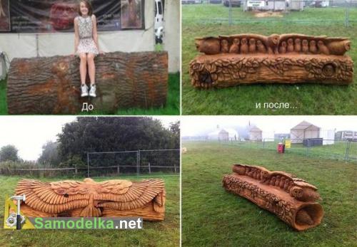 резные скамейки из дерева фото