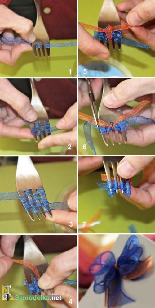 Как завязать мини бантик 