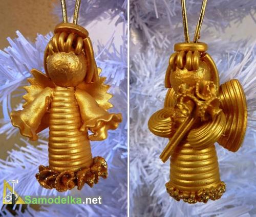 два варианта ангелов из макарон