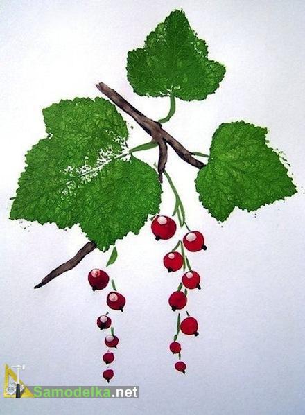 как нарисовать кустарник смородины