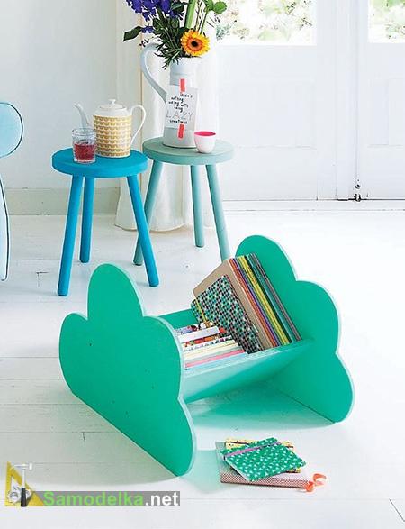 простая и красочная напольная книжная полка из фанерок простая и красочная напольная книжная полка из фанерок