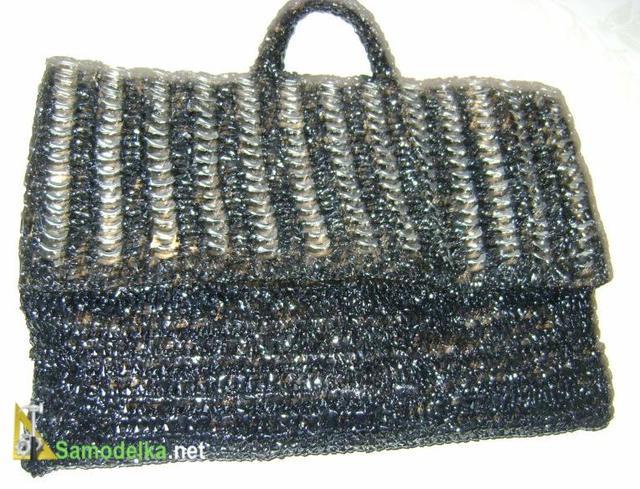 самодельная сумка из пленки сумочка с аппликацией