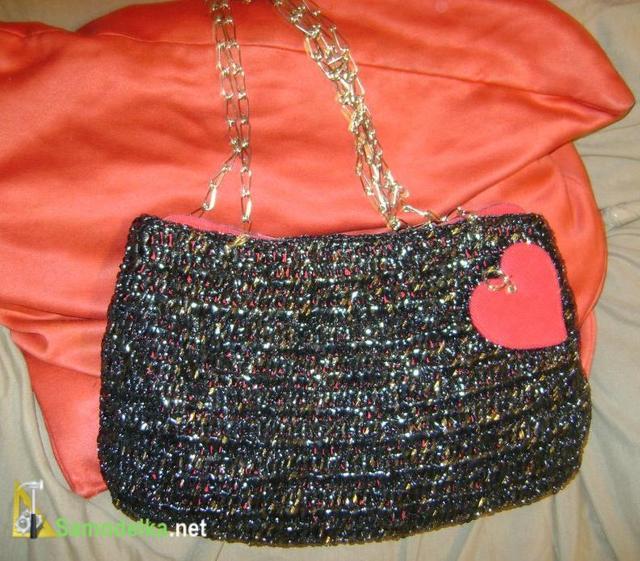 самодельная сумка из  видеокассет