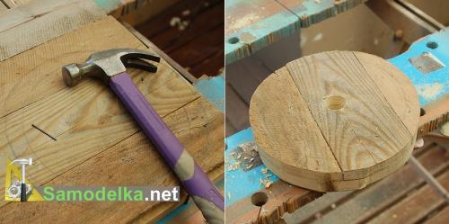 изготавливаем колесо для клумбы тачки